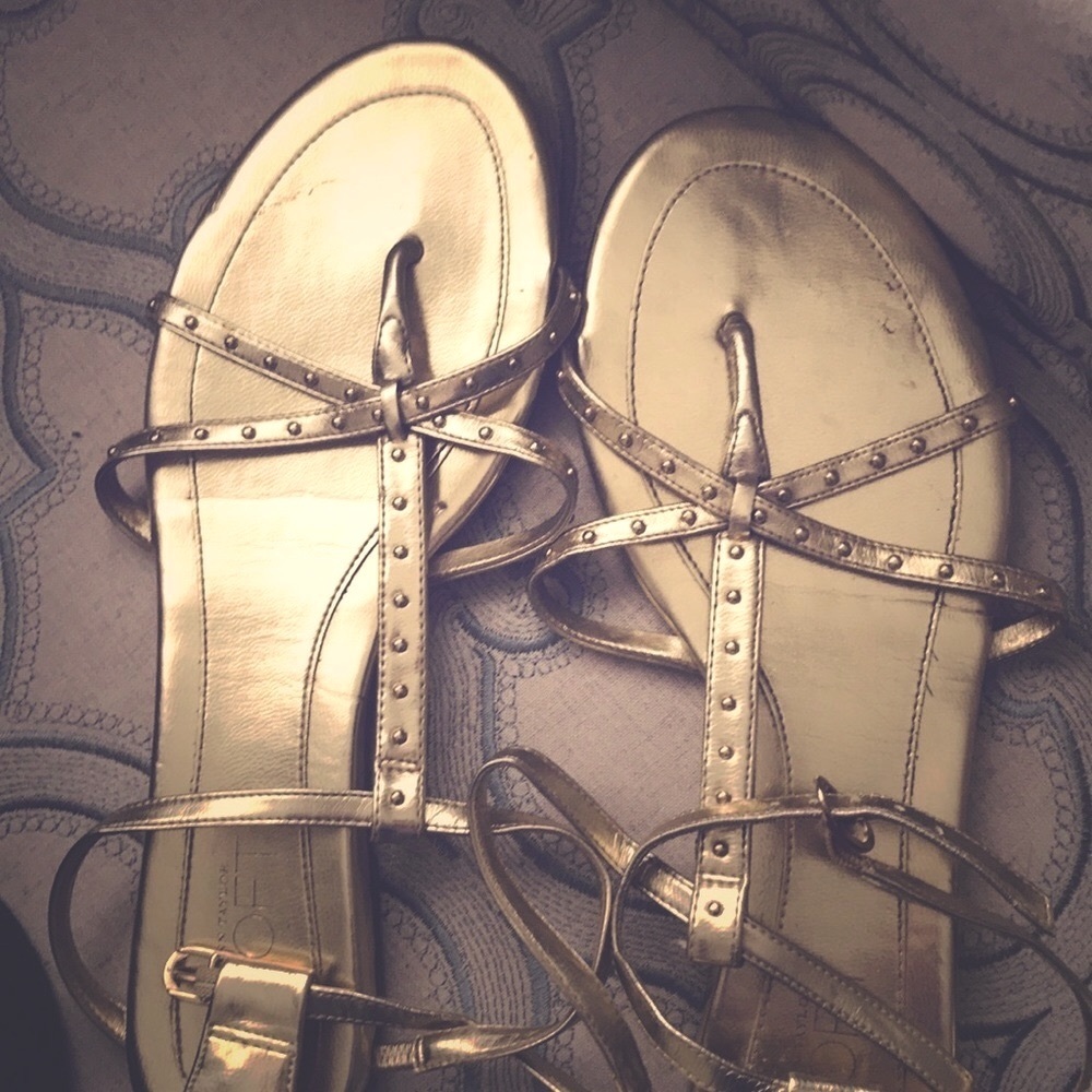 LOFT gold Sandals